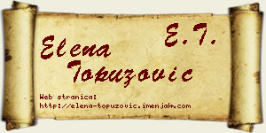 Elena Topuzović vizit kartica